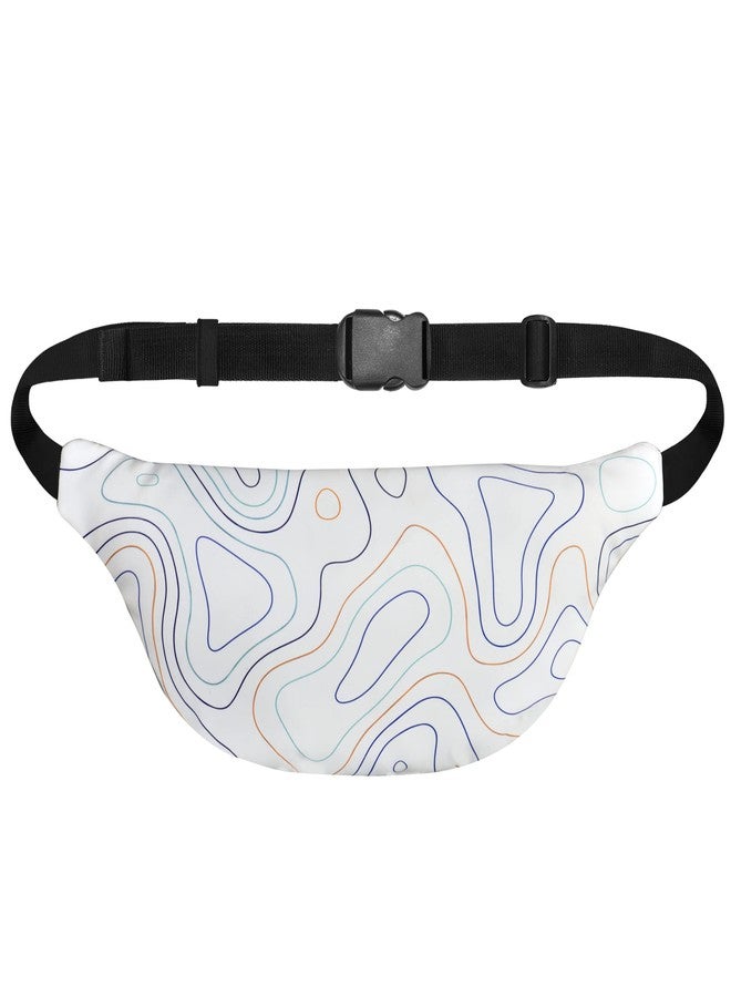 Syutm Unisex Premium Printed Leather Waist Pack Slinger Travel Handy Hiking PU Rubber Zip Pouch Elegant Style Document Money Phone Belt Sport Bag for Men and Women Adjustable Strap (Cryon Rainbow) - Image 4